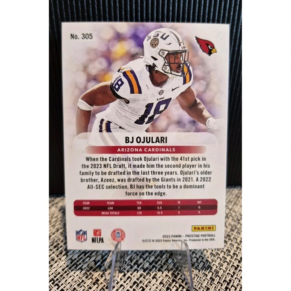2023 Panini Prestige Rookies BJ Ojulari #305 Xtra Points Red /499 (RC) Cardinals